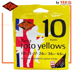 Rotosound สายกีตาร์ไฟฟ้า รุ่น R10-2 (แพ็ค 2 ชุด) ROTO YELLOWS | 10-46